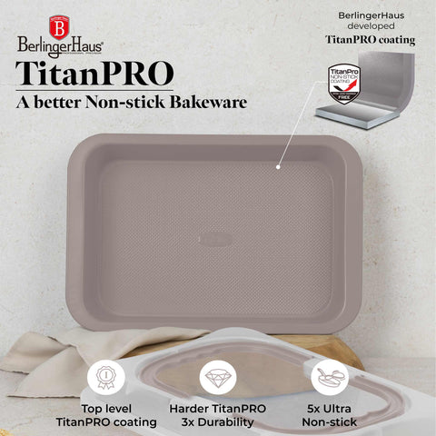 BH/8638, Asador rectangular con tapa, color topo mate, utensilios para hornear, asador rectangular a., asador rectangular, asador, horneado