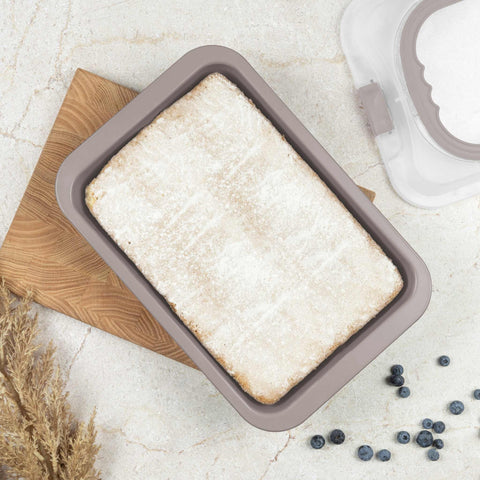 BH/8638, Asador rectangular con tapa, color topo mate, utensilios para hornear, asador rectangular a., asador rectangular, asador, horneado