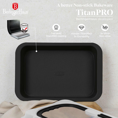  BH/8641, Asador rectangular con tapa, Negro mate, Utensilios para hornear, Asador rectangular a., Asador rectangular, Asador, Horneado