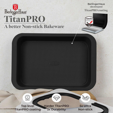  BH/8641, Asador rectangular con tapa, Negro mate, Utensilios para hornear, Asador rectangular a., Asador rectangular, Asador, Horneado