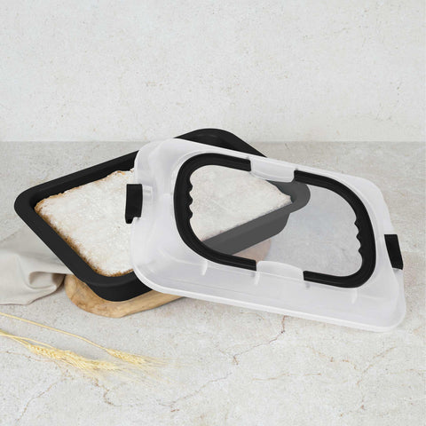  BH/8641, Asador rectangular con tapa, Negro mate, Utensilios para hornear, Asador rectangular a., Asador rectangular, Asador, Horneado