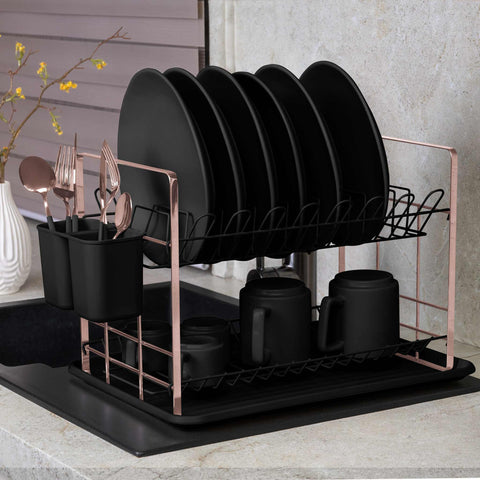  BH/8644, Escurreplatos, Negro, Oro rosa, Utensilios de cocina