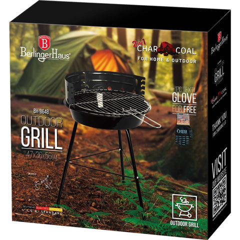  BH/8648, Parrilla para exteriores con guante, Negra, para exteriores, parrilla, parrilla para exteriores