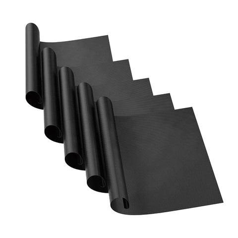  BH/8651, Juego de 5 alfombrillas antiadherentes para parrilla, color negro, para exteriores, 5 unidades, accesorios para barbacoa, alfombrilla para parrilla