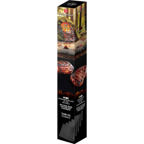  BH/8651, Juego de 5 alfombrillas antiadherentes para parrilla, color negro, para exteriores, 5 unidades, accesorios para barbacoa, alfombrilla para parrilla