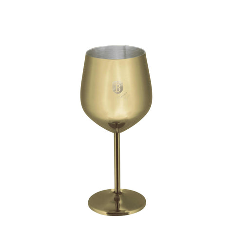  BH/8659, Juego de 2 copas de vino de metal, Dorado, Juego de 2 copas de vino, Juego de copas de vino, Copa de metal, Vajilla, Vidrio