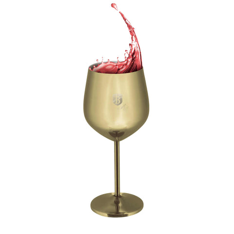  BH/8659, Juego de 2 copas de vino de metal, Dorado, Juego de 2 copas de vino, Juego de copas de vino, Copa de metal, Vajilla, Vidrio