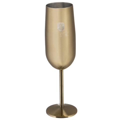  BH/8663, juego de 2 copas de champán de metal, dorado, juego de 2 copas de champán, juego de copas de champán, copa de metal, vajilla, vidrio