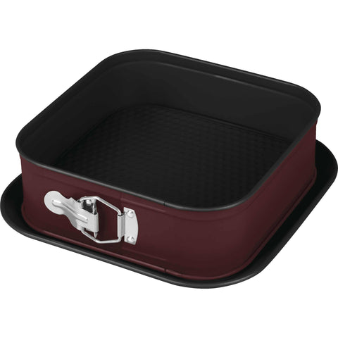  BH/8666, Molde desmontable cuadrado 28x28cm, Burdeos mate, utensilios para hornear, molde desmontable cuadrado, pastel, acoplamiento, horneado, molde desmontable