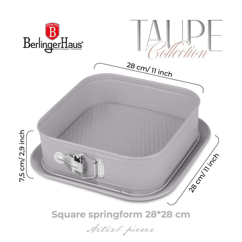  BH/8667,BH/8667N,Molde desmontable cuadrado 28x28cm,Topo mate,utensilios para hornear,molde desmontable cuadrado,pasteles,acoplamiento,horneado,Molde desmontable