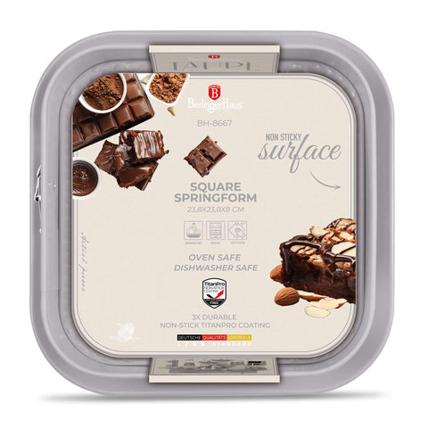  BH/8667,BH/8667N,Molde desmontable cuadrado 28x28cm,Topo mate,utensilios para hornear,molde desmontable cuadrado,pasteles,acoplamiento,horneado,Molde desmontable