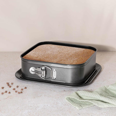  BH/8680, Molde desmontable cuadrado 28x28cm, Antracita mate, utensilios para hornear, molde desmontable cuadrado, pastel, acoplamiento, horneado, molde desmontable