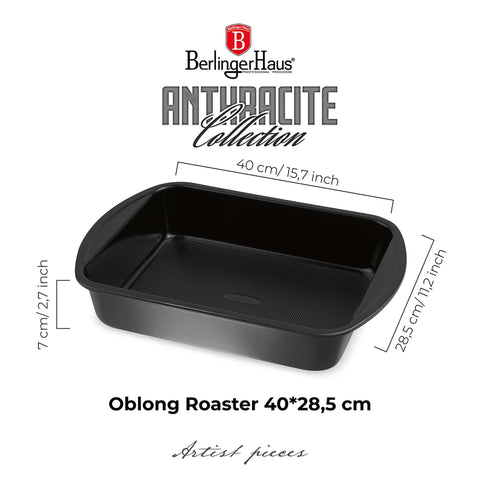  BH/8685, Asador rectangular 35x27cm, Antracita mate, utensilios para hornear, asador rectangular a., asador rectangular, asador, hornear