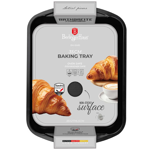  BH/8685, Asador rectangular 35x27cm, Antracita mate, utensilios para hornear, asador rectangular a., asador rectangular, asador, hornear