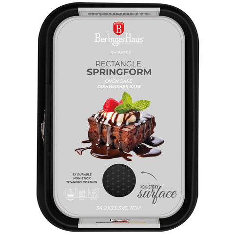  BH/8690, Molde desmontable rectangular 39x27cm, Antracita mate, utensilios para hornear, molde desmontable rectangular, molde desmontable cuadrado, pastel, acoplamiento, horneado, molde desmontable