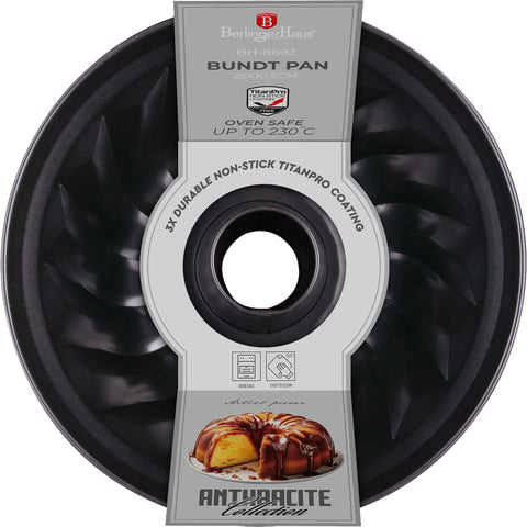  BH/8692, Molde Bundt 25cm, Antracita Mate, Utensilios para hornear, Molde Bundt, Horneado, Pastel