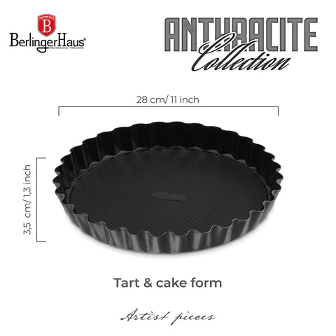  BH/8693, Molde para tarta/pastel 28x3,5cm, Antracita mate, utensilios para hornear, molde para tarta/pastel, molde para tarta, molde para pastel, hornear