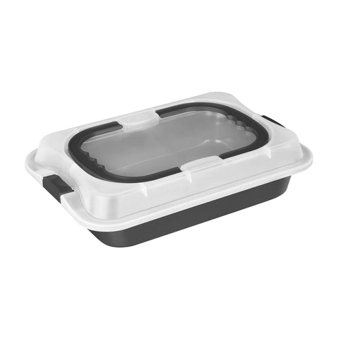  BH/8694, Asador rectangular con tapa, Antracita mate, utensilios para hornear, asador rectangular a., asador rectangular, asador, hornear