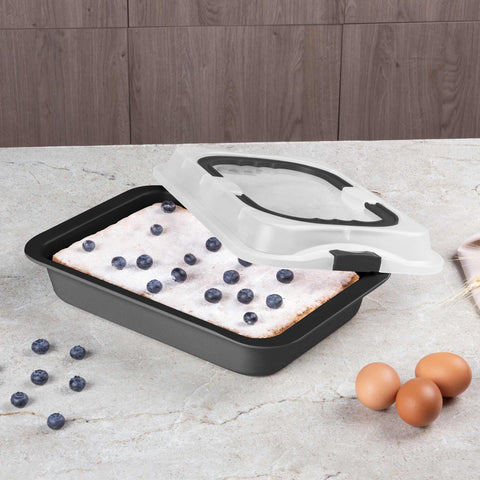  BH/8694, Asador rectangular con tapa, Antracita mate, utensilios para hornear, asador rectangular a., asador rectangular, asador, hornear