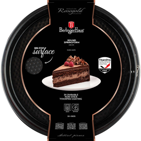  BH/8695,BH/6475,BH/6475A,BH/6475SW,BH/8696, Molde desmontable redondo 26x6,8cm, Oro rosa, utensilios para hornear, molde desmontable redondo, molde desmontable redondo, pastel, horneado, acoplamiento, molde desmontable