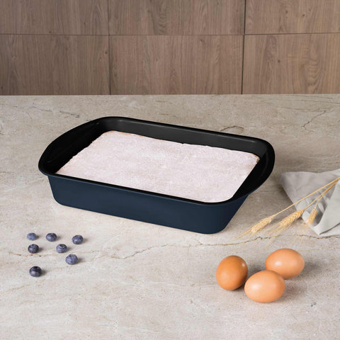  BH/8698, Asador rectangular 35x27cm, Azul mate, utensilios para hornear, asador rectangular a., asador rectangular, asador, hornear