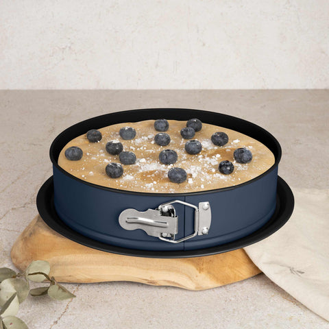  BH/8702, Molde desmontable redondo 26x6,8cm, Azul mate, Utensilios para hornear, Molde desmontable redondo, Molde desmontable redondo, Pastel, Horneado, Acoplamiento, Molde desmontable