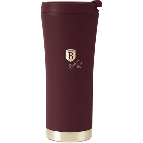Product image of Coffee mug 0,5L. Part of the Leonardo Collection . Features: • High resistance painting • Material: inner body 18/10 stainless steel, cap: plastic • Capacity: 0,5 L • Color: matt bordeaux • Packing: half giftbox. (Studio view). Official Berlinger Haus product, boosted by Promintra sl.