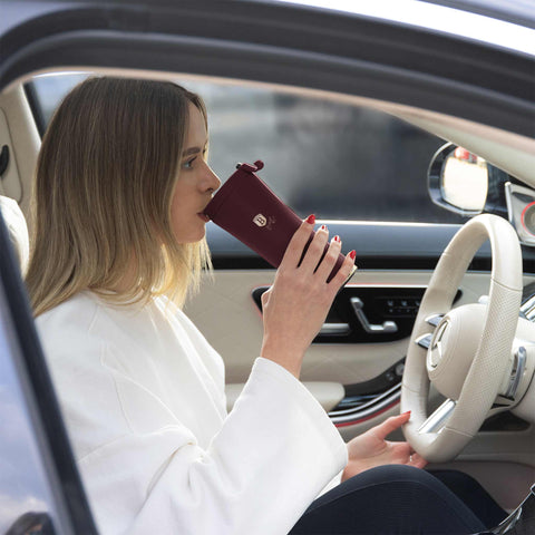  BH/8734,Taza de café 0,5L,Burdeos mate,Taza de café,Taza de viaje,Botella,Frasco,Vajilla,Taza