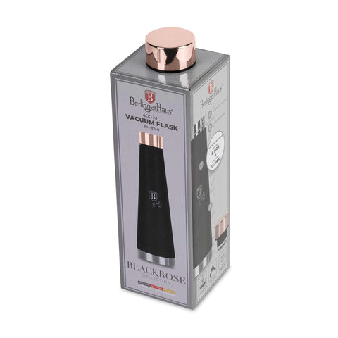  BH/8749, termo de vacío de 0,4 l, color negro y oro rosa, termo de vacío, termo