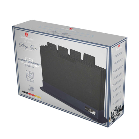  BH/8758, juego de tablas de cortar de 5 piezas, azul mate, juego de tablas de cortar, cuchillos y herramientas de corte, tabla de cortar