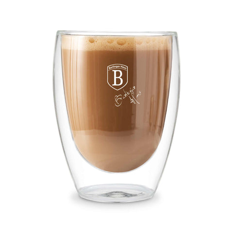 Product image of 2pcs glass set. Part of the kitchen accessories . Features: • Material: borosilicate glass • Without handle • Capacity: 300 ml. (Conceptual view). Official Berlinger Haus product, boosted by Promintra sl.