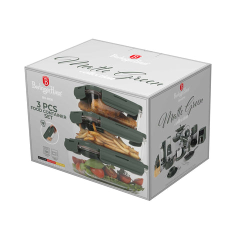  BH/8791, juego de 3 recipientes de vidrio para alimentos, vidrio, recipiente para alimentos, recipiente de vidrio para alimentos, caja para alimentos, almacenamiento de alimentos