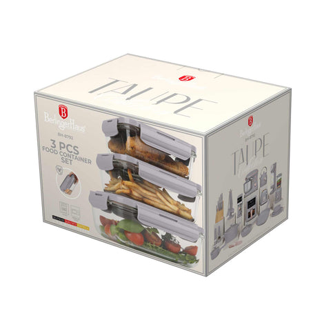  BH/8792, juego de 3 recipientes de vidrio para alimentos, vidrio, recipiente para alimentos, recipiente de vidrio para alimentos, caja para alimentos, almacenamiento de alimentos