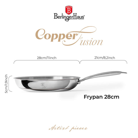  BH/8809, Sartén de 28 cm, Acero inoxidable, Cobre, Sartén de 28 cm, Sartén, Utensilios de cocina, Cocina, Sartenes