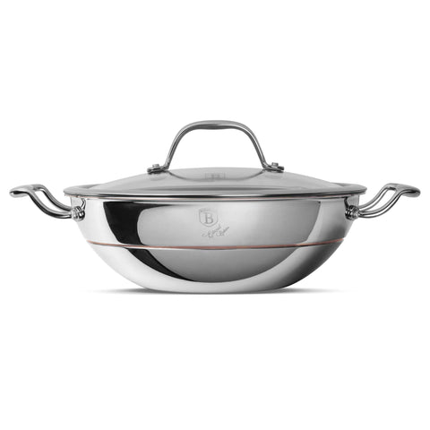  BH/8812, Wok con tapa 24cm, Acero inoxidable, Cobre, Wok 24 cm con tapa, Wok, Wok con tapa, Batería de cocina, Cocina, Sartenes