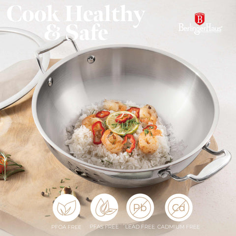  BH/8813, Wok con tapa 28cm, Acero inoxidable, Cobre, Wok 28 cm con tapa, Wok, Wok con tapa, Batería de cocina, Cocina, Sartenes