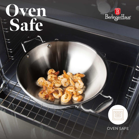  BH/8813, Wok con tapa 28cm, Acero inoxidable, Cobre, Wok 28 cm con tapa, Wok, Wok con tapa, Batería de cocina, Cocina, Sartenes