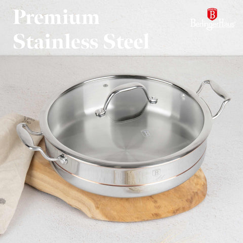 BH/8817, Olla baja con tapa de 28 cm, Acero inoxidable, Cobre, Olla baja de 28 cm, Olla baja, Olla baja con tapa, Olla, Utensilios de cocina, Cocina, Ollas y cazuelas