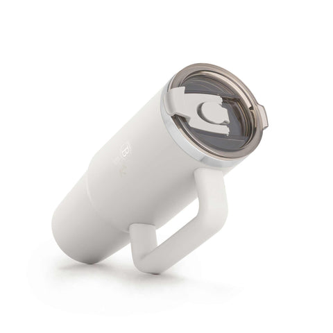 Product image of Thermo mug 1L. Part of the Sahara Collection . Features: • Material: 18/10 stainless steel, cap: plastic, with matt powder coating • Capacity: 1 L • Accessories: • 30 cm straw • Color: matt cream • Packin.... (Studio view). Official Berlinger Haus product, boosted by Promintra sl.