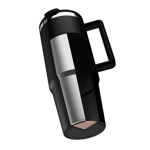 Product image of Thermo mug 1L. Part of the Matte Black Collection . Features: • Material: 18/10 stainless steel, cap: plastic, with matt powder coating • Capacity: 1 L • Accessories: • 30 cm straw • Color: black • Packing: ha.... (Studio view). Official Berlinger Haus product, boosted by Promintra sl.