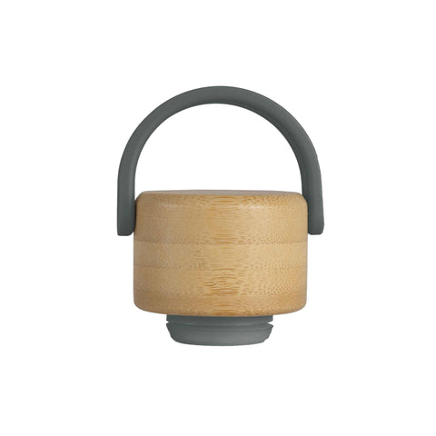 Product image of Vacuum flask with bamboo lid 0,5L. Part of the Matte Green Collection . Features: • Material: 18/10 stainless steel with matt powder coating • Bamboo lid • Capacity: 0,5 L • Color: matt green • Packing: giftbox. (Studio view). Official Berlinger Haus product, boosted by Promintra sl.
