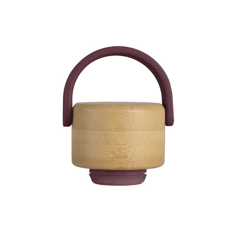  BH/8840, Termo con tapa de bambú 0,5L, Burdeos mate, termo con tapa de bambú, termo, botella para beber