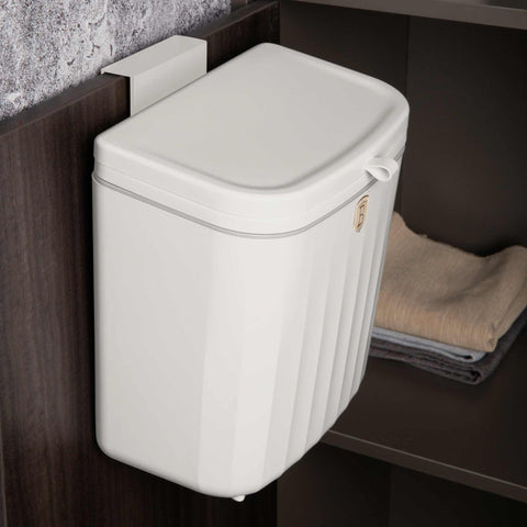 BH/8887, Cubo de basura colgante 7L, Crema Mate, cubo de basura, cubo de basura, polvo, Imagen tipo estilo de vida: detalles y funciones.