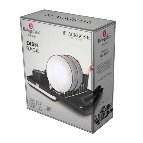 BH/8891, Escurridor de platos ajustable, Negro, Oro rosa, Escurridor de platos, Ajustable, Utensilios de cocina