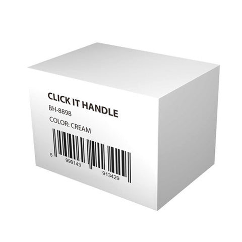 Product image of Click it handle. Part of the Sahara Collection . Features: • Click it handle with soft touch coating • Color: cream. (Studio view). Official Berlinger Haus product, boosted by Promintra sl.
