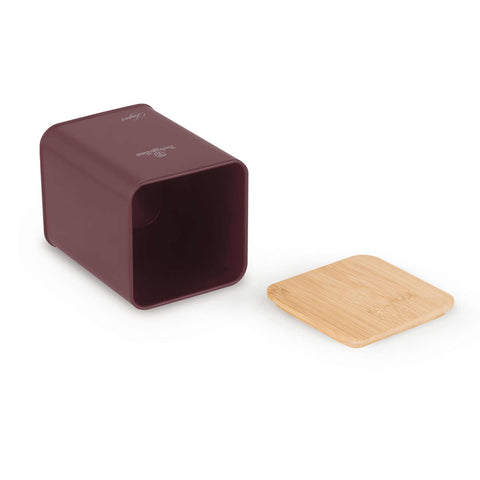  BH/8900, Panera con juego de 3 recipientes, Burdeos mate, panera con juego de recipientes, juego de recipientes, recipientes de cocina, contenedores de almacenamiento, panera, panera, almacenamiento de alimentos