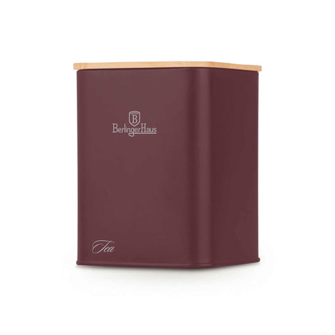  BH/8900, Panera con juego de 3 recipientes, Burdeos mate, panera con juego de recipientes, juego de recipientes, recipientes de cocina, contenedores de almacenamiento, panera, panera, almacenamiento de alimentos