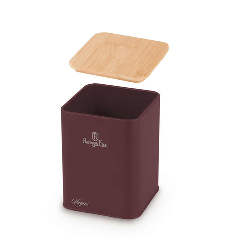 Product image of Bread box with 3pcs canister set. Part of the Leonardo Collection . Features: • Material: carbon steel with matt powder coating, bamboo • Include: • Bread box 33*18*12 cm • Sugar canister Ø10*13 cm • Tea canister Ø10*13 cm • .... (Studio view). Official Berlinger Haus product, boosted by Promintra sl.
