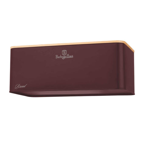  BH/8900, Panera con juego de 3 recipientes, Burdeos mate, panera con juego de recipientes, juego de recipientes, recipientes de cocina, contenedores de almacenamiento, panera, panera, almacenamiento de alimentos