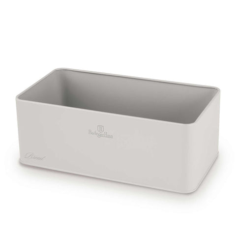 Product image of Bread box with 3pcs canister set. Part of the Sahara Collection . Features: • Material: carbon steel with matt powder coating, bamboo • Include: • Bread box 33*18*12 cm • Sugar canister Ø10*13 cm • Tea canister Ø10*13 cm • .... (Studio view). Official Berlinger Haus product, boosted by Promintra sl.